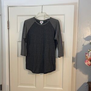 LuLaRoe Charcoal Long Sleeve Raglan Tee